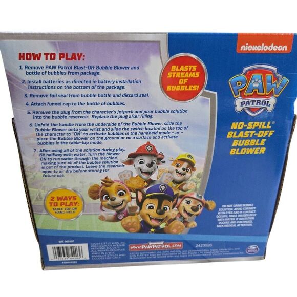 6.5 Inch Paw Patrol Skye Blast-Off Bubble Blower Machine with Fubble Bubble Solu - Picture 4 of 4